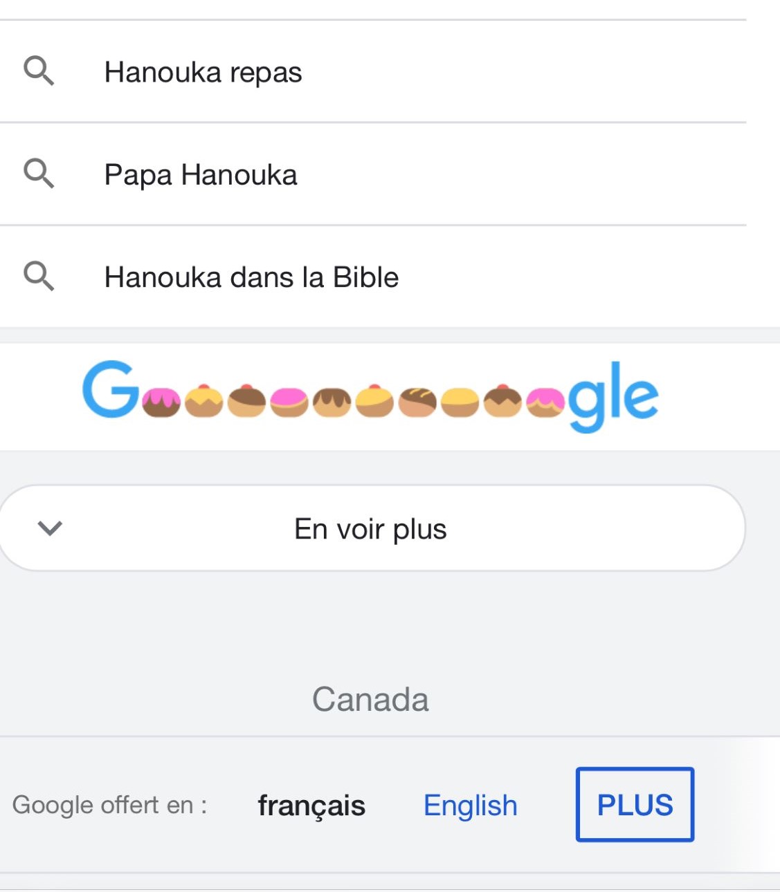 La guirlande de l'Oeuf de Pâques de Google Hanoucca sur mobile.